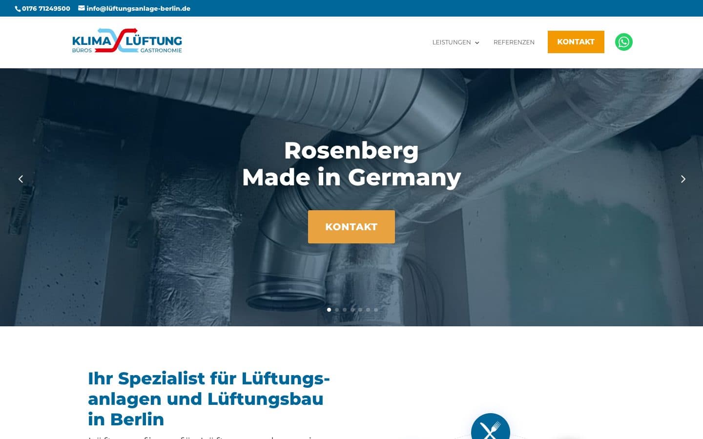Website von Klima & Lüftungsbau