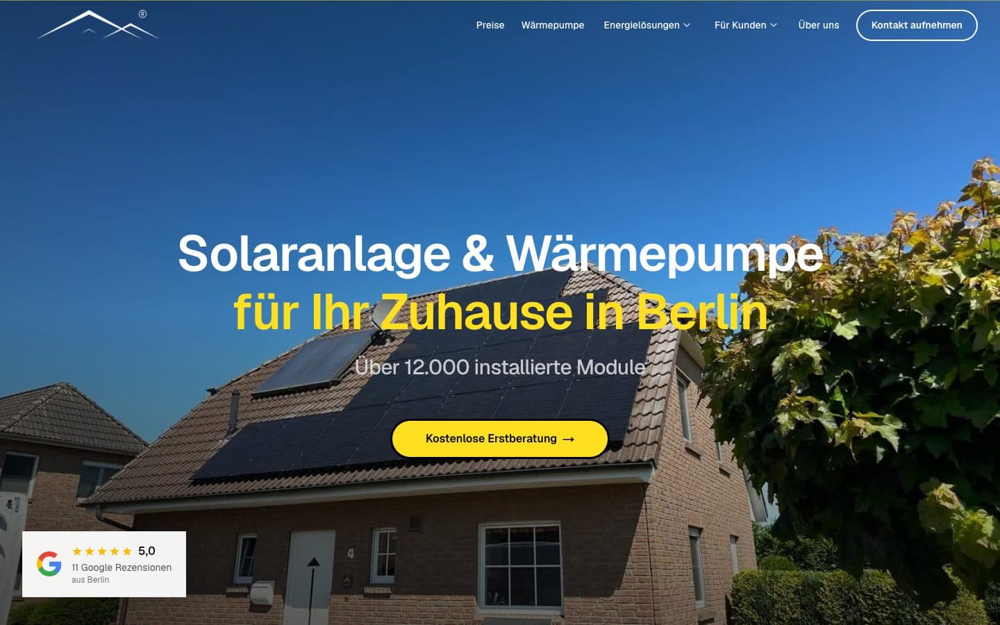 Website von Profi Solar Bau